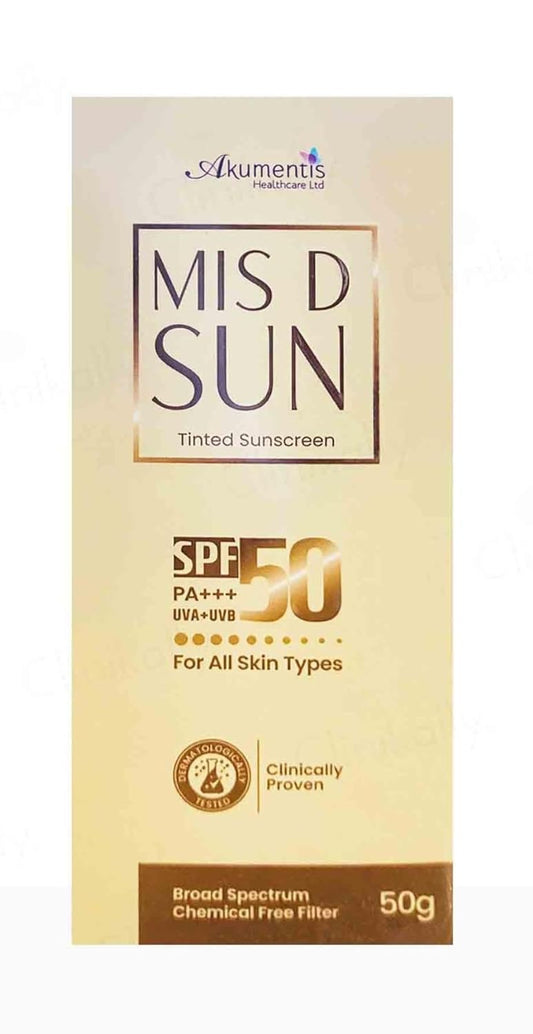 MIS D 有色防晒乳液 SPF 50 PA+++，50 毫升