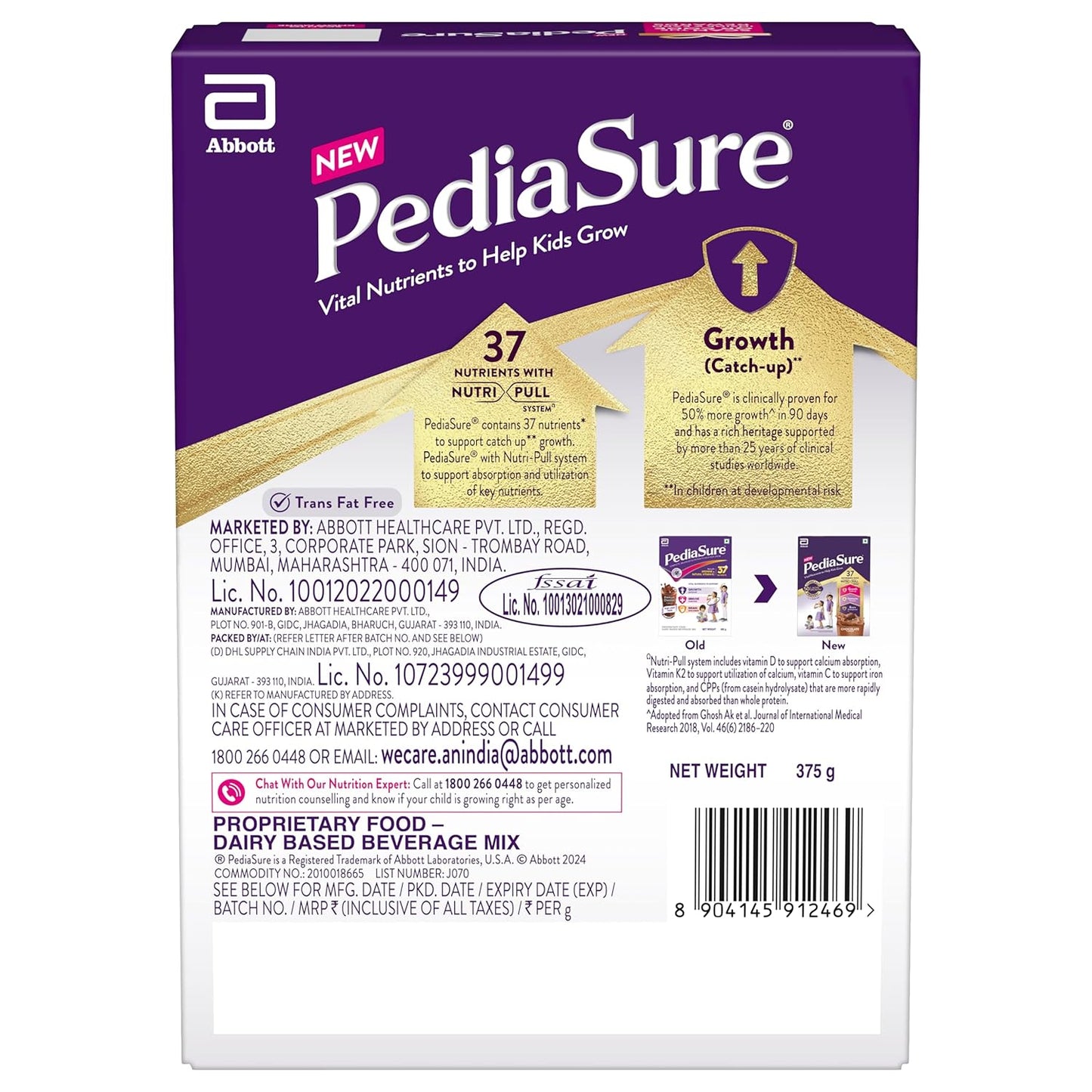 PediaSure Chocolate Refill Pack, 375gm