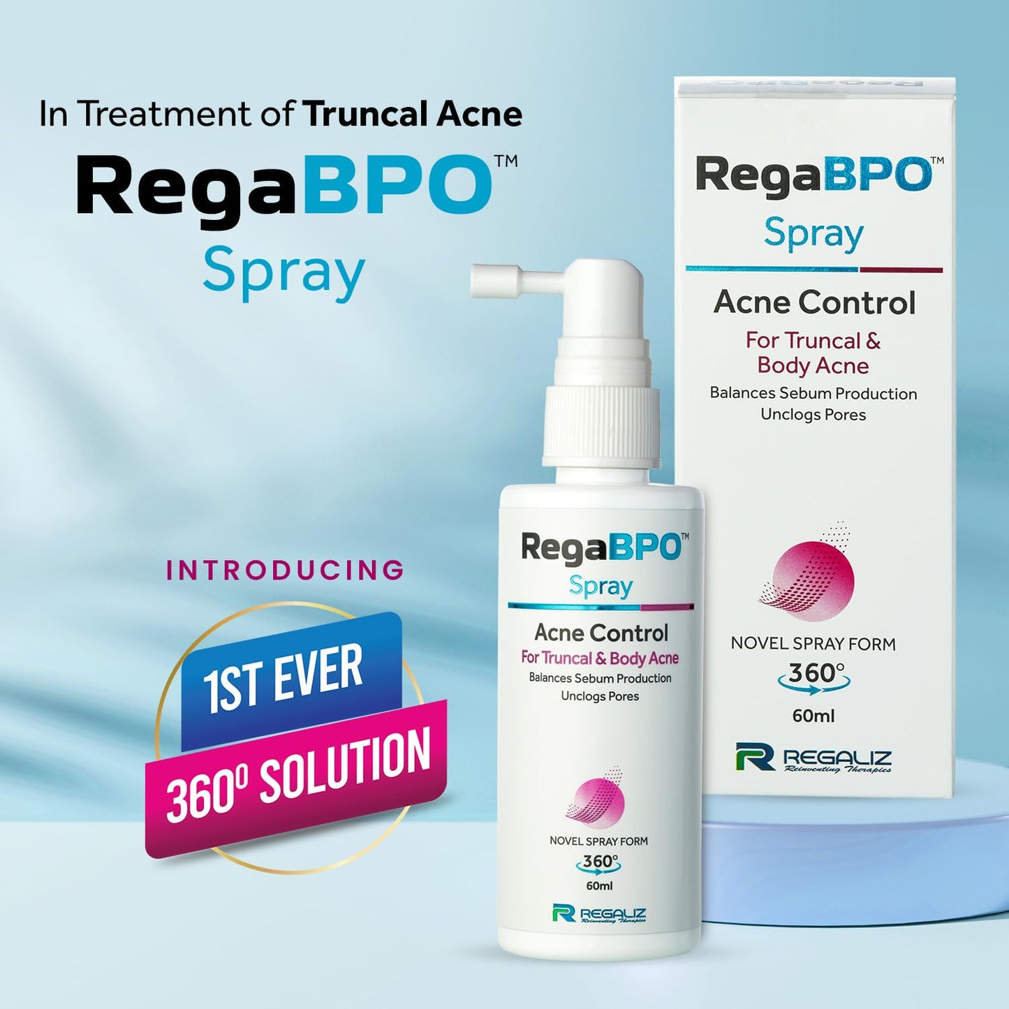 RegaBPO Acne Control Spray for Truncal & Body Acne, 60ml