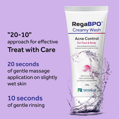 RegaBPO Creamy Wash Acne Control for Face & Body, 100gm