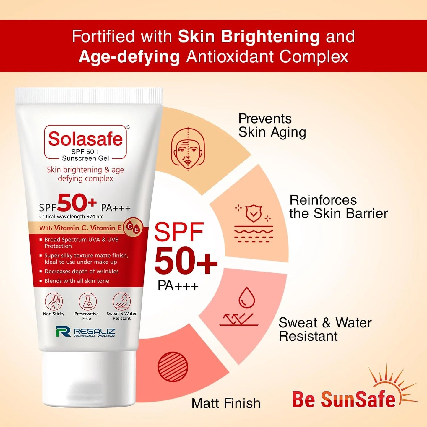 Solasafe SPF 50+ Silicone Sunscreen, 50gm