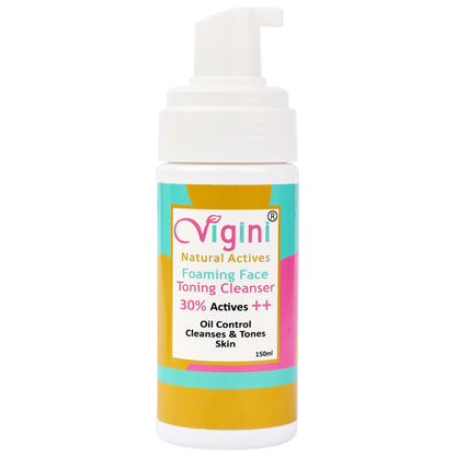 Vigini 30% Actives Anti Acne Oil Control Foaming Toner Face Wash, 150ml