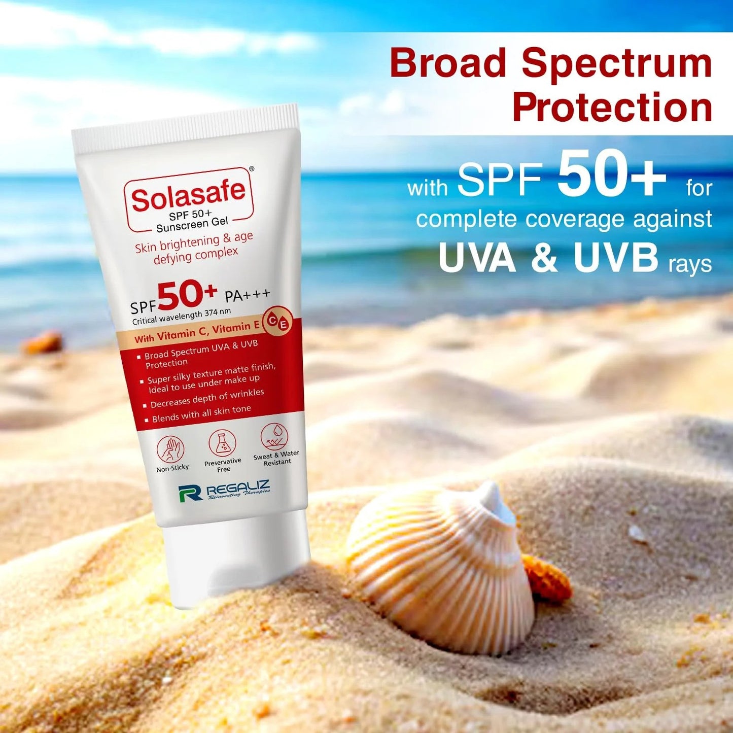 Solasafe SPF 50+ Silicone Sunscreen, 50gm